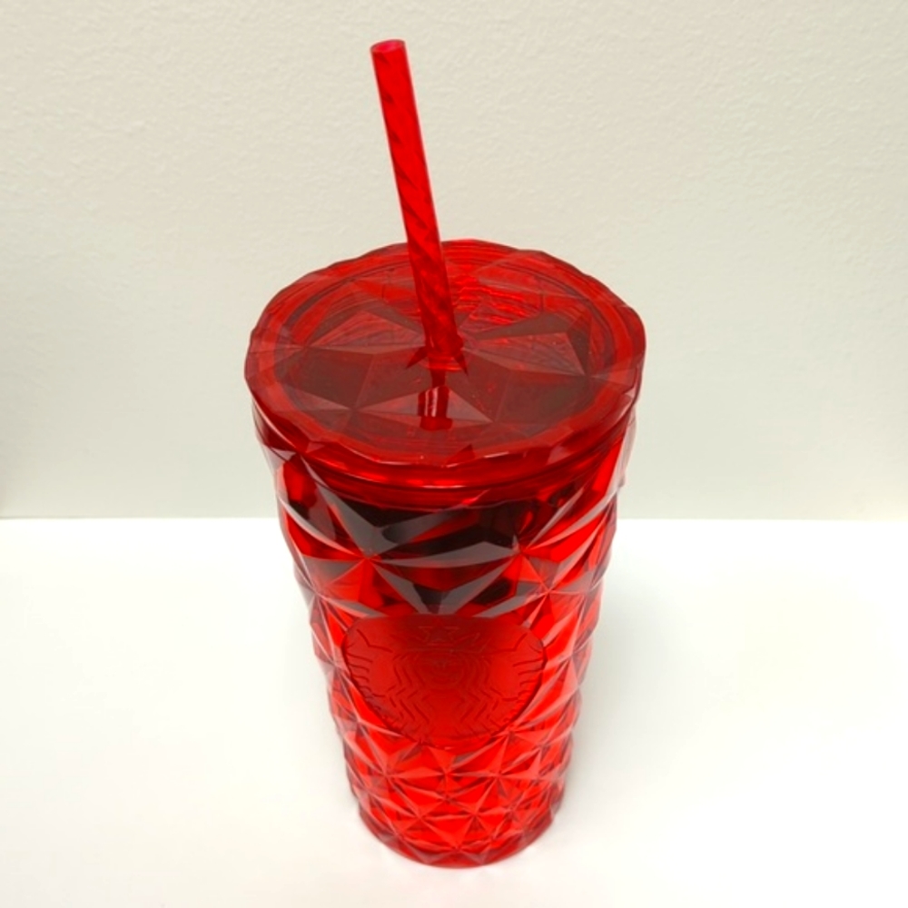 Starbucks Poinsettia Red Prism 2023 Grande Cold Tumbler with Straw